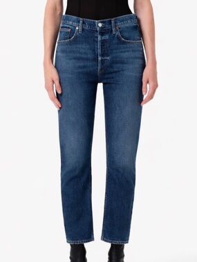 AGOLDE Riley High Rise Straight Jeans Medium Wash | Button Fly | Women’s Sz 25